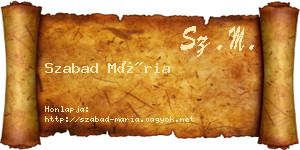Szabad Mária névjegykártya